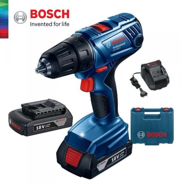 Máy khoan vặn vít pin 18V/1.5Ah kèm phụ kiện BOSCH GSR 180-LI, 06019F81K1