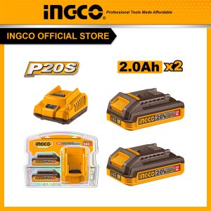 Combo 2 pin 2.0Ah và sạc cho máy pin 20V INGCO FBCPK2212 - Đồ nghề, dụng cụ cầm tay, máy móc thiết bị INGCO chính hãng, giá t