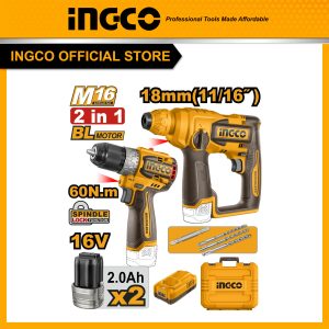 Bộ combo máy khoan và máy khoan bê tông INGCO COSLI241295 pin 16V - Đồ nghề, dụng cụ cầm tay, máy móc thiết bị INGCO chính hã