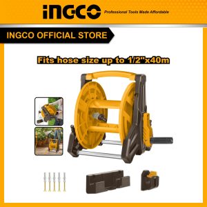Bộ khung cuộn dây ống nước INGCO HHR40122 có thể treo tường tưới cây, rửa xe - Đồ nghề, dụng cụ cầm tay, máy móc thiết bị ING