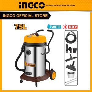 Máy hút bụi INGCO VC24751 có hút nước, bình 75L, 2x1200W - Đồ nghề, dụng cụ cầm tay, máy móc thiết bị INGCO chính hãng, giá t