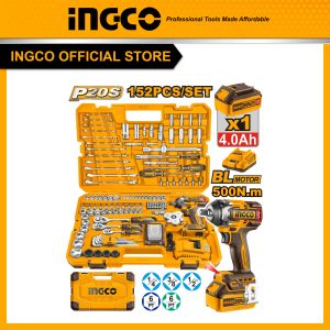 Bộ dụng cụ INGCO HKTHP31521152 chi tiết kèm máy siết bu lông pin 20V - Đồ nghề, dụng cụ cầm tay, máy móc thiết bị INGCO chính