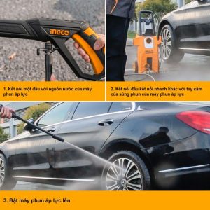 Dây xịt áp lực máy rửa xe dài 5m INGCO AHPH5028 - Đồ nghề, dụng cụ cầm tay, máy móc thiết bị INGCO chính hãng, giá tốt - góc