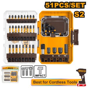 Bộ 51 chiếc tua vít tác động (thích hợp dùng cho máy siết vít) Ingco AKDL25106 - Đồ nghề, dụng cụ cầm tay, máy móc thiết bị I