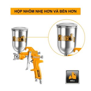 Súng phun sơn khí nén giá rẻ Ingco ASG4042 - Đồ nghề, dụng cụ cầm tay, máy móc thiết bị INGCO chính hãng, giá tốt - góc nhìn