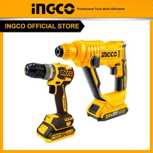 Bộ Combo INGCO BTCB202405 - Máy khoan pin 20V CIDLI20602 + Máy khoan bê tông pin 20V CRHLI1601 - Đồ nghề, dụng cụ cầm tay, má