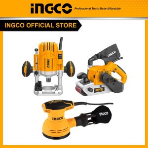 Bộ Combo INGCO BTCB202413 - Máy chà nhám tròn 320W RS3208 + Máy phay gỗ 1600W RT160028 + Máy chà nhám tăng 1200W PBS12001 - Đ