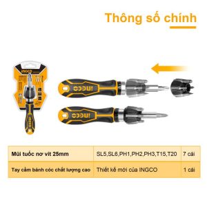 Bộ 8 tua vít Ingco AKISD0808 - Đồ nghề, dụng cụ cầm tay, máy móc thiết bị INGCO chính hãng, giá tốt - góc nhìn 2