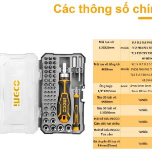 Bộ 55 đầu vít Ingco HKSDB0558 chính hãng - Đồ nghề, dụng cụ cầm tay, máy móc thiết bị INGCO chính hãng, giá tốt - góc nhìn 5