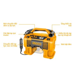 Dụng cụ bơm lốp xe dùng pin 20V INGCO CACLI2002 - Đồ nghề, dụng cụ cầm tay, máy móc thiết bị INGCO chính hãng, giá tốt - hình