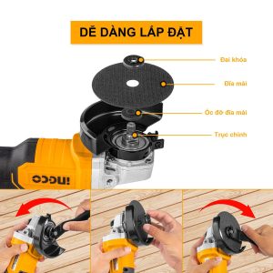 Máy mài góc pin 20V M10 motor không chổi than INGCO CAGLI201008 - Đồ nghề, dụng cụ cầm tay, máy móc thiết bị INGCO chính hãng
