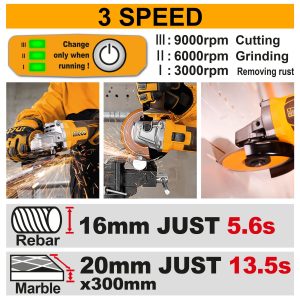 Máy cắt mài góc pin 1200W hệ pin 20V INGCO CAGLI2210032 M10 kèm 2 pin 5Ah - Đồ nghề, dụng cụ cầm tay, máy móc thiết bị INGCO