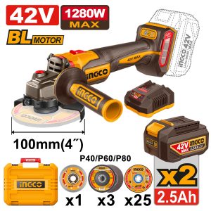 Máy mài góc không chổi than 3 tốc độ hệ pin 42V max INGCO CAGLI4128102 - Đồ nghề, dụng cụ cầm tay, máy móc thiết bị INGCO chí