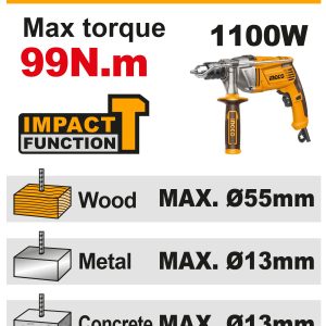 Máy khoan búa 3 chức năng không chổi than 42V max INGCO CIDLI429982 99Nm - Đồ nghề, dụng cụ cầm tay, máy móc thiết bị INGCO c
