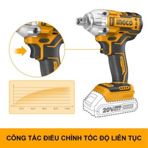 Máy siết bu lông pin 20V motor không chổi than, lực siết 300Nm INGCO CIWLI2038 - Đồ nghề, dụng cụ cầm tay, máy móc thiết bị I