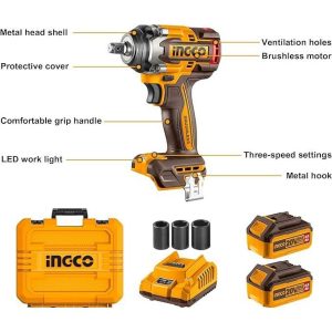 Máy siết bu lông dùng pin 500Nm INGCO CIWLI2050 - góc nhìn 2