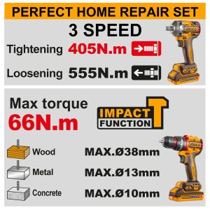 Combo máy siết bulong 405Nm và máy khoan búa 66Nm 20V INGCO CKLI20286 - Đồ nghề, dụng cụ cầm tay, máy móc thiết bị INGCO chín