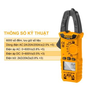 Ampe kìm AC kỹ thuật số INGCO DCM2001 - hình ảnh sản phẩm
