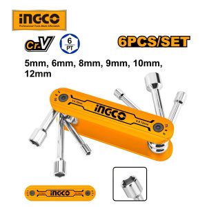 Bộ 6 đầu chìa mở đai ốc thép Crv INGCO HFND0601 - Đồ nghề, dụng cụ cầm tay, máy móc thiết bị INGCO chính hãng, giá tốt - hình