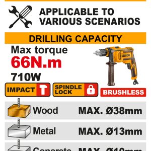 Bộ dụng cụ 166 chi tiết INGCO HKTHP41662 kèm máy khoan pin 20V brushless 66Nm - hình ảnh sản phẩm