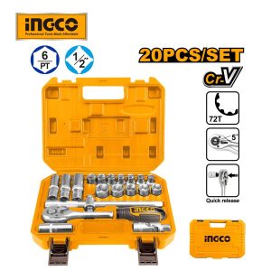 Bộ đầu tuýp và cần siết 20 chiếc 1/2" INGCO HKTS12201 - Đồ nghề, dụng cụ cầm tay, máy móc thiết bị INGCO chính hãng, giá tốt