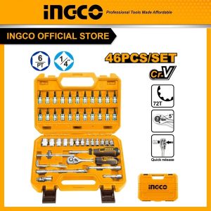 Bộ 46 đầu tuýp 1/4 inch INGCO HKTS14462 - Đồ nghề, dụng cụ cầm tay, máy móc thiết bị INGCO chính hãng, giá tốt - hình ảnh sản