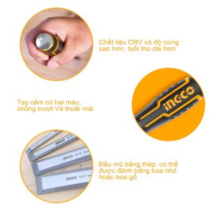 Bộ 4 đục gỗ thép Crv INGCO HKTWC0401 - góc nhìn 5