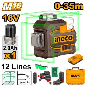 Máy cân bằng laser 12 tia xanh Ingco HLL301201 pin sạc 16V - hình ảnh sản phẩm