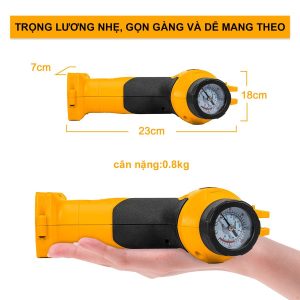 Máy bơm lốp xe oto dùng pin 20V INGCO CACLI2001 - góc nhìn 3