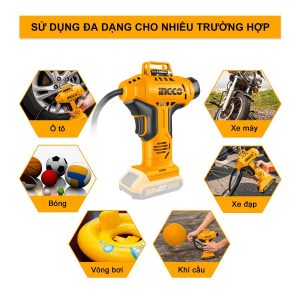 Máy bơm lốp xe oto dùng pin 20V INGCO CACLI2001 - góc nhìn 4