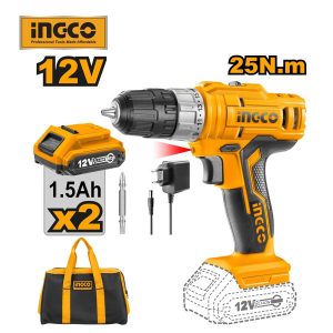 Máy khoan pin 12V kèm 2 pin 1 sạc và túi xách INGCO CDLI1222 - Đồ nghề, dụng cụ cầm tay, máy móc thiết bị INGCO chính hãng, g