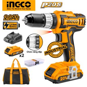 Máy khoan pin 20V ba chức năng có búa INGCO CIDLI2002 - Đồ nghề, dụng cụ cầm tay, máy móc thiết bị INGCO chính hãng, giá tốt