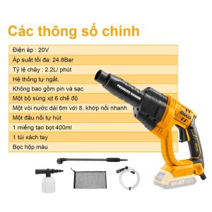 Máy rửa xe dùng pin 20V INGCO CPWLI2008 - Đồ nghề, dụng cụ cầm tay, máy móc thiết bị INGCO chính hãng, giá tốt - góc nhìn 2
