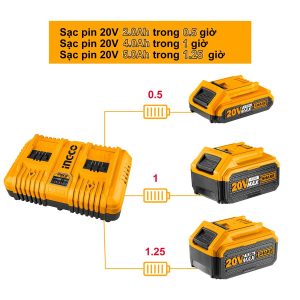 Đế sạc pin đôi 20V INGCO FCLI2024 - góc nhìn 2