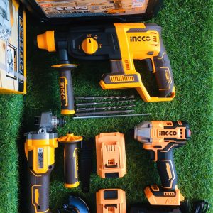 Bộ combo giá rẻ Ingco ING-CB20 máy vặn vít 170N.m, máy mài góc pin, máy khoan bê tông pin không chổi than - Đồ nghề, dụng cụ