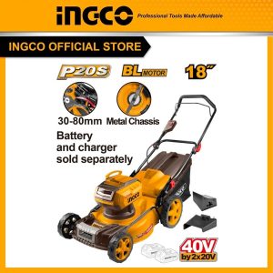 Máy cắt cỏ đẩy dùng pin 40V (20V+20V) motor không chổi than INGCO LMLI20185 (chưa kèm pin sạc) - Đồ nghề, dụng cụ cầm tay, má