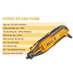 Máy mài khuôn mini cầm tay 130W INGCO MG13328 - Đồ nghề, dụng cụ cầm tay, máy móc thiết bị INGCO chính hãng, giá tốt - góc nh