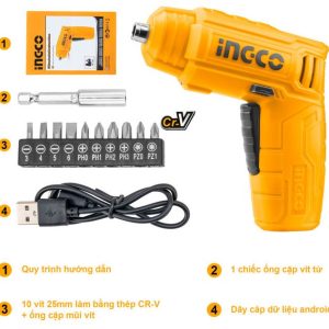 Máy siết vít dùng pin CSDLI0402 Ingco Pin Lithium 4V - Đồ nghề, dụng cụ cầm tay, máy móc thiết bị INGCO chính hãng, giá tốt