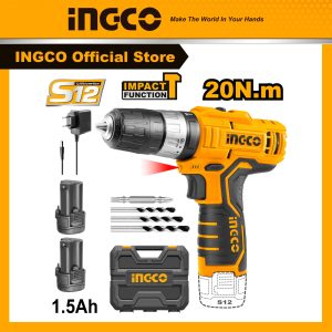 Máy khoan búa pin ingco CIDLI12201 12V me khoan 0,8-10mm lực siết 20NM khoan tường, siết vít, khoan gỗ, kim loại - Đồ nghề, d