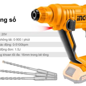 Thân máy khoan bê tông pin 20V INGCO CRHLI1601 (máy chưa kèm pin sạc) - Đồ nghề, dụng cụ cầm tay, máy móc thiết bị INGCO chín