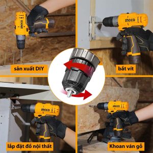 Máy khoan pin 12V cổng sạc Type-c INGCO CIDLI12202 - hình ảnh sản phẩm