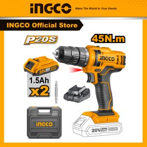 Máy khoan vặn vít dùng pin 20V ingco CDLI20028 me khoan 0,8-10mm lực siết 45NM - Đồ nghề, dụng cụ cầm tay, máy móc thiết bị I