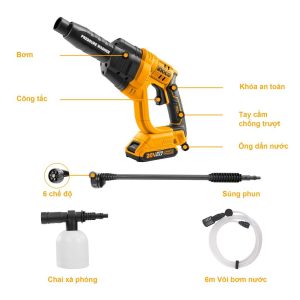Máy rửa xe dùng pin INGCO CPWLI20082 Lithium 20V (tặng kèm 1 pin và sạc 20V) - Đồ nghề, dụng cụ cầm tay, máy móc thiết bị ING