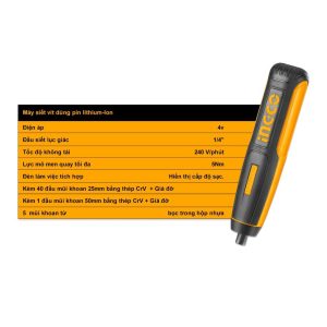 Máy siết vít dùng pin Ingco CSDLI0403 Lithum 4V - Đồ nghề, dụng cụ cầm tay, máy móc thiết bị INGCO chính hãng, giá tốt - góc