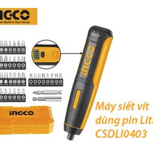 Máy siết vít dùng pin Ingco CSDLI0403 Lithum 4V - Đồ nghề, dụng cụ cầm tay, máy móc thiết bị INGCO chính hãng, giá tốt - góc