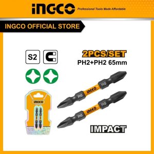 Bộ 2 mũi bắt vít bake hai đầu thép cao cấp có nam châm INGCO SDBIM72PH265 - Đồ nghề, dụng cụ cầm tay, máy móc thiết bị INGCO