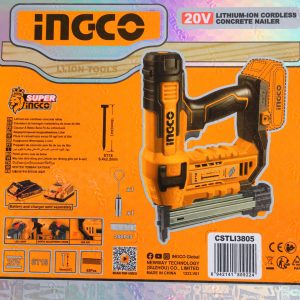 Súng bắn đinh tường, xà gồ, gỗ dùng pin INGCO CSTLI3805 loại đinh ST18 mm (chưa bao gồm pin và sạc) - Đồ nghề, dụng cụ cầm ta
