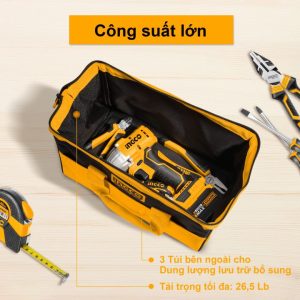 Túi đựng đồ nghề 16 inch (41cm) INGCO HTBG281628 màu nâu vàng - Đồ nghề, dụng cụ cầm tay, máy móc thiết bị INGCO chính hãng