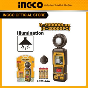 Thiết bị đo cường độ sáng Lux, phạm vi đo từ 0 - 200000Lux INGCO HETLU031 - Đồ nghề, dụng cụ cầm tay, máy móc thiết bị