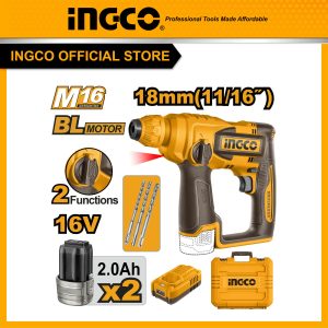 Máy khoan bê tông pin 16V INGCO CRHLI16168 không chổi than 1.8J SDS Plus - Đồ nghề, dụng cụ cầm tay, máy móc thiết bị INGCO c